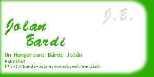 jolan bardi business card
